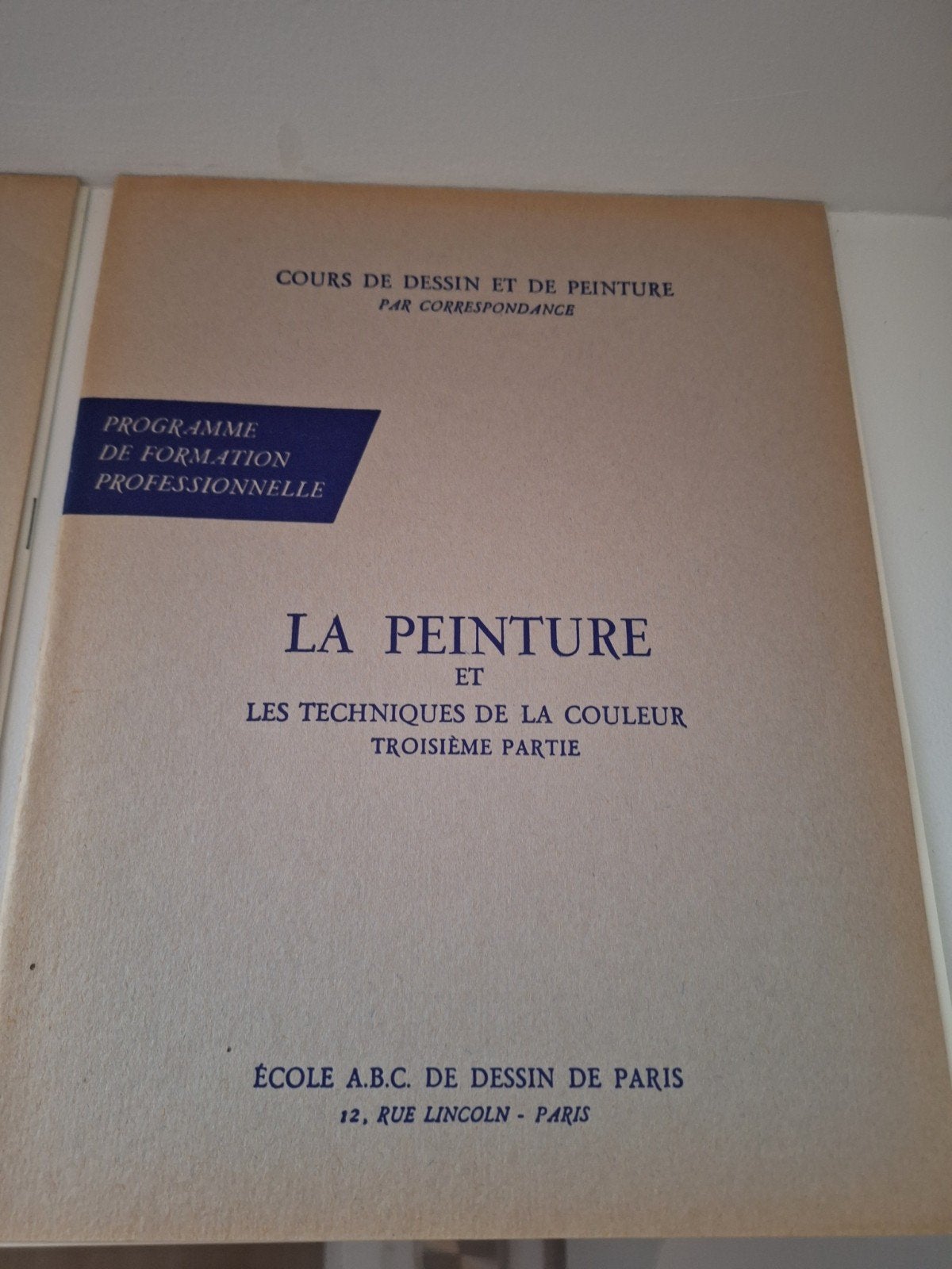 9  livrets Cours de dessin et de peinture - École ABC  Paris, Livres, Technique, Enlèvement ou Envoi