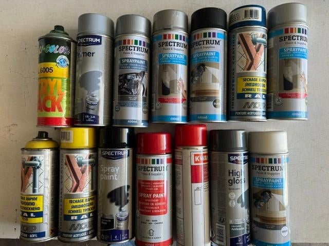 Spuitbussen verf, Bricolage & Construction, Peinture, Vernis & Laque, Enlèvement ou Envoi, Utilisé, Bleu, Peinture