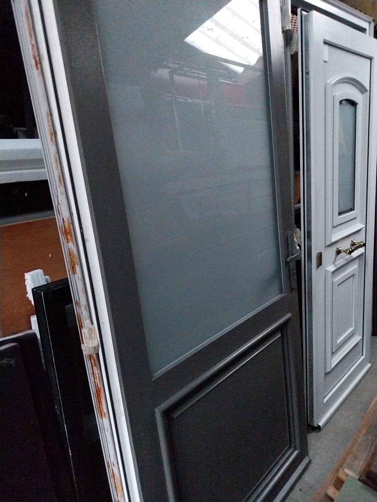 pvc deur, 215 cm of meer, Glas, Ophalen, 100 tot 120 cm