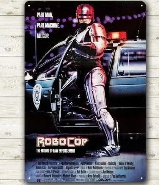 Vintage metalen bordje Robocop (30x20cm), Enlèvement ou Envoi, Neuf
