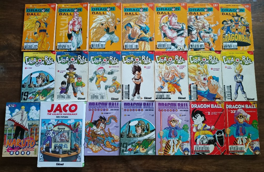Lot manga : Dragon Ball, Naruto,Jaco, Plusieurs BD, Enlèvement, Utilisé