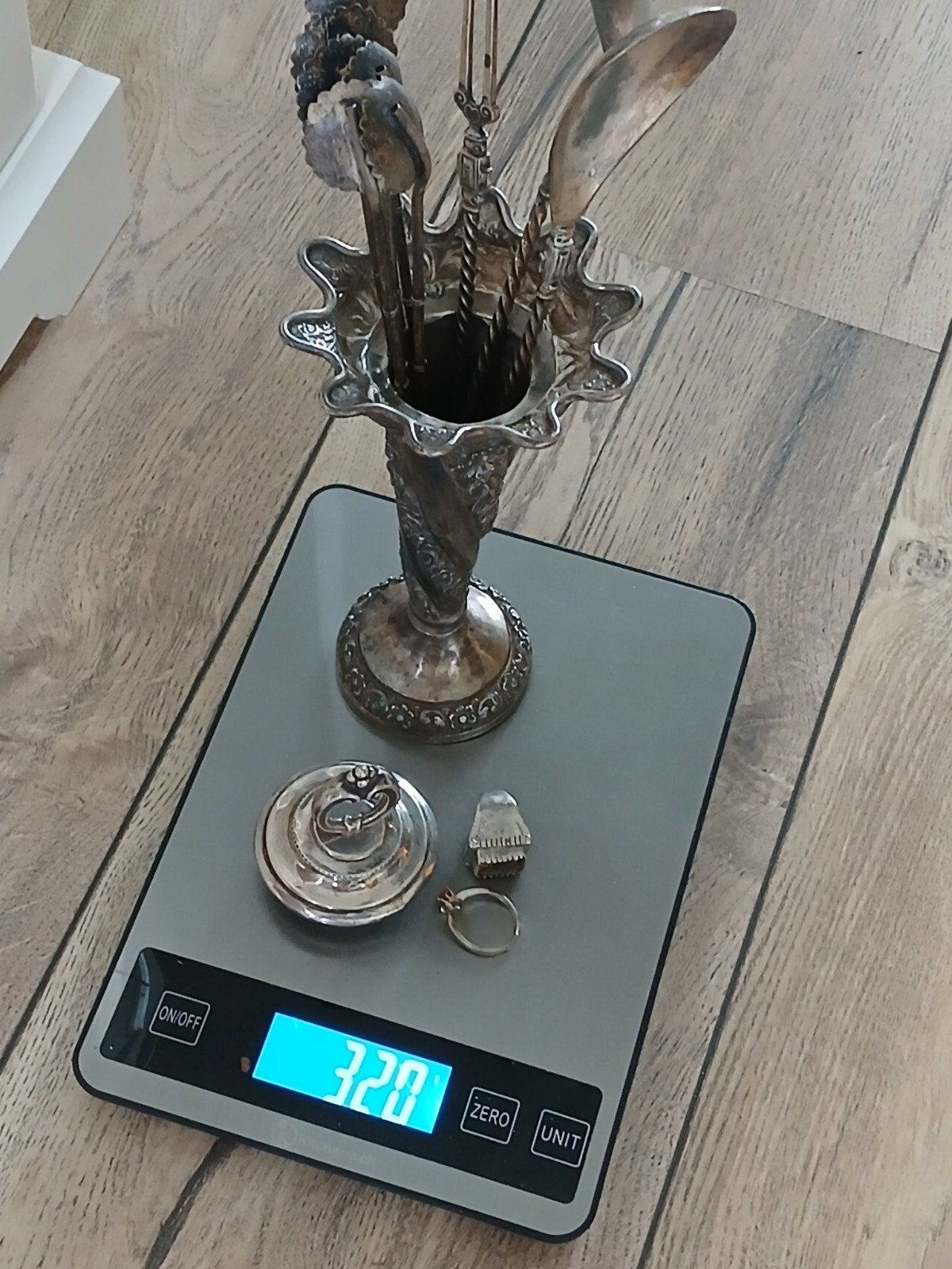 800 en 925 zilver - vaasje lepels deksel, Antiek en Kunst, Ophalen of Verzenden, Zilver