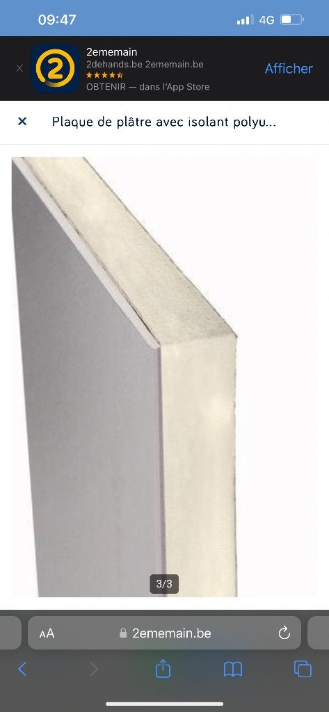 plaque de plâtre avec isolation polyuréthane en PROMO ‼️, Bricolage & Construction, Enlèvement, Neuf