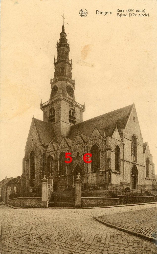 carte postale - Église de Diegem, Envoi