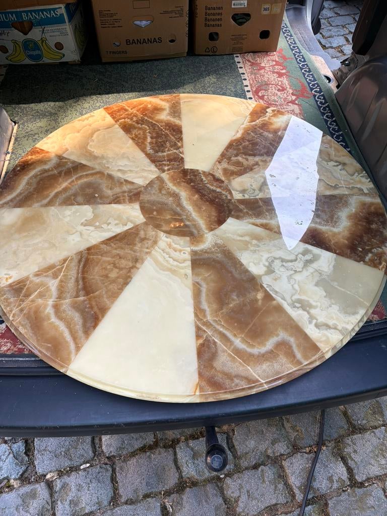 Grande table basse en cuivre et onyx, Antiquités & Art, Enlèvement