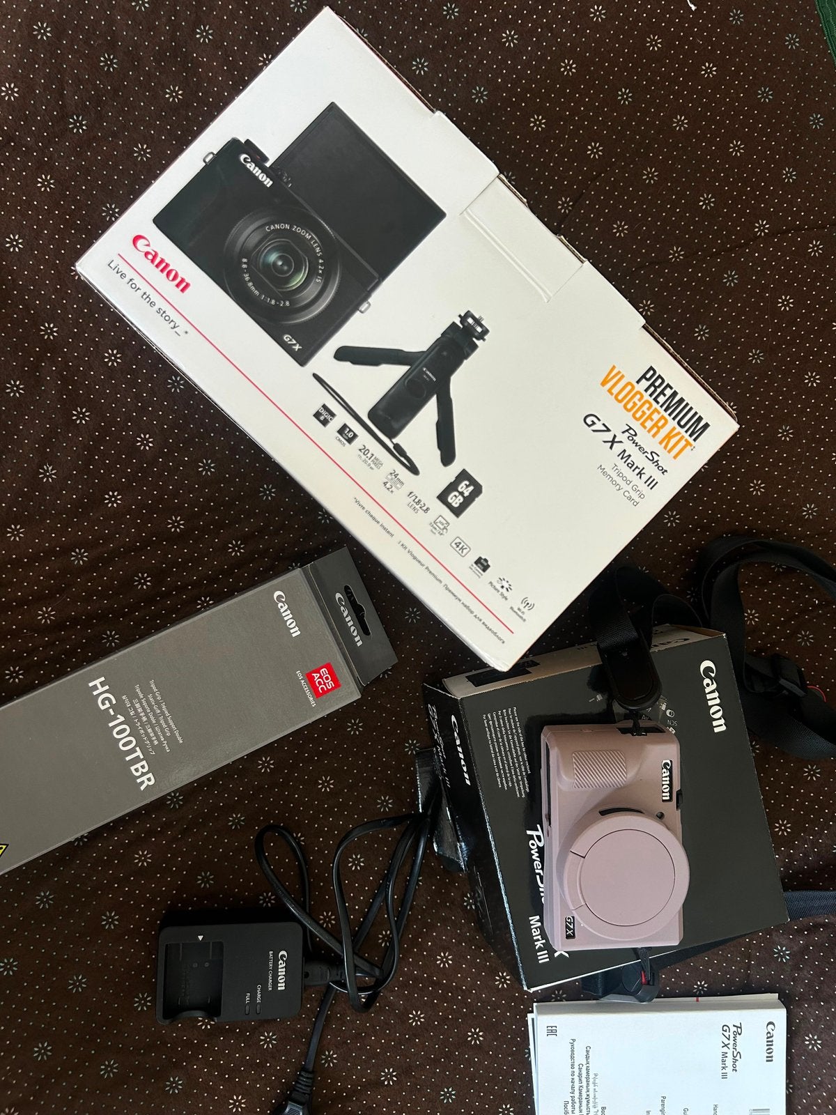 Kit de vlogger haut de gamme Canon PowerShot G7 X Mark III, Bluetooth, Canon, Appareil photo compact, Carte mémoire