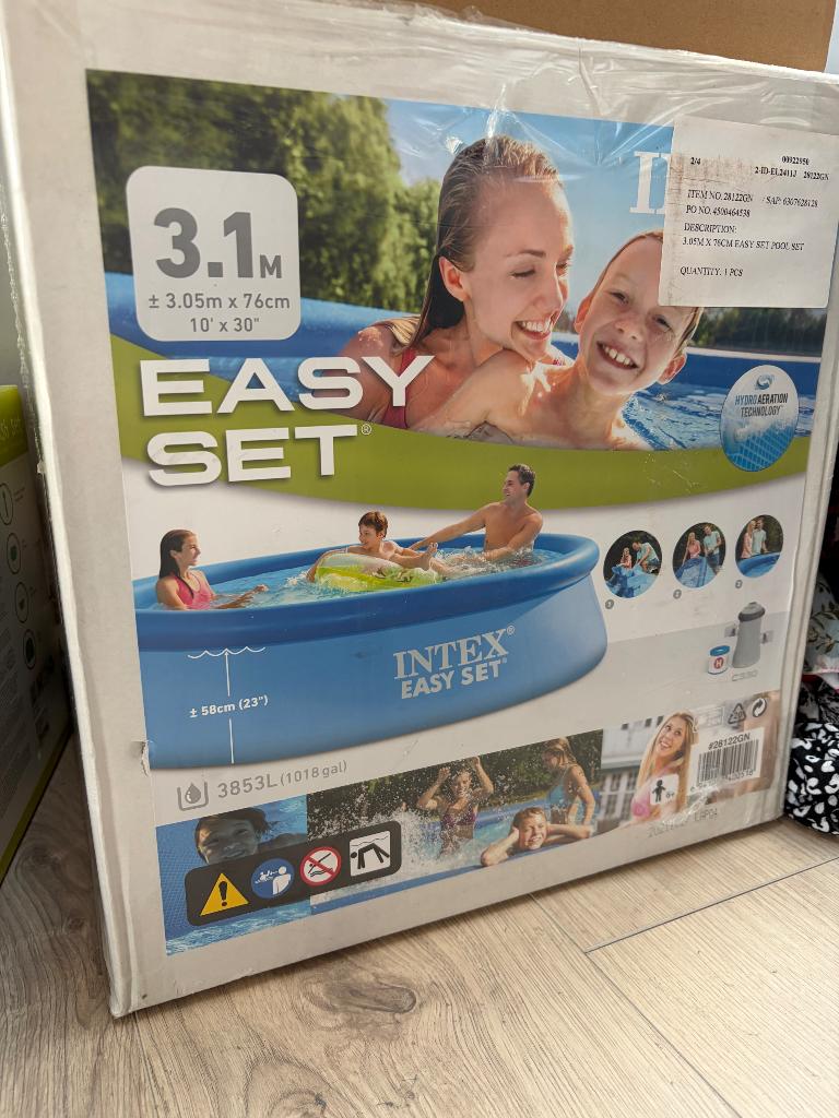 Intex easy set, Ophalen, Opblaaszwembad, Rond, Nieuw