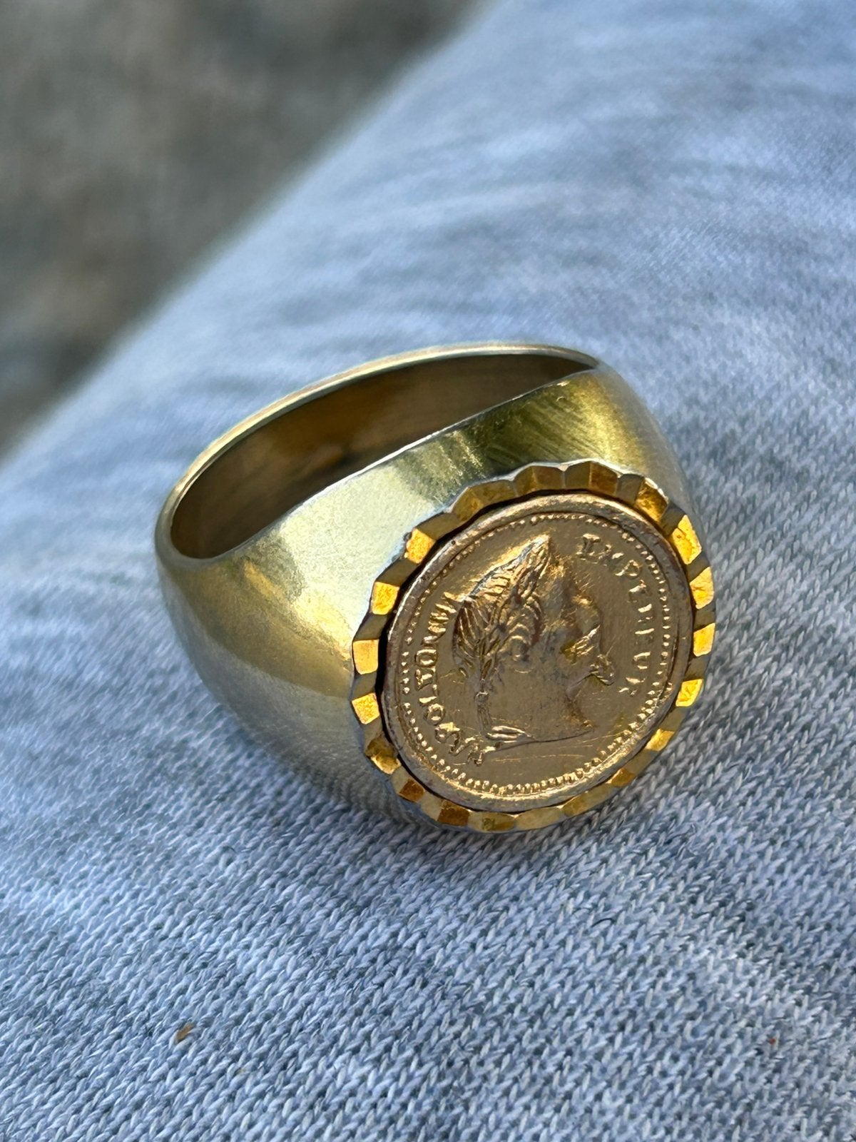 Bague 10 Francs Napoléon Ill, Enlèvement ou Envoi, Comme neuf, Or, Or