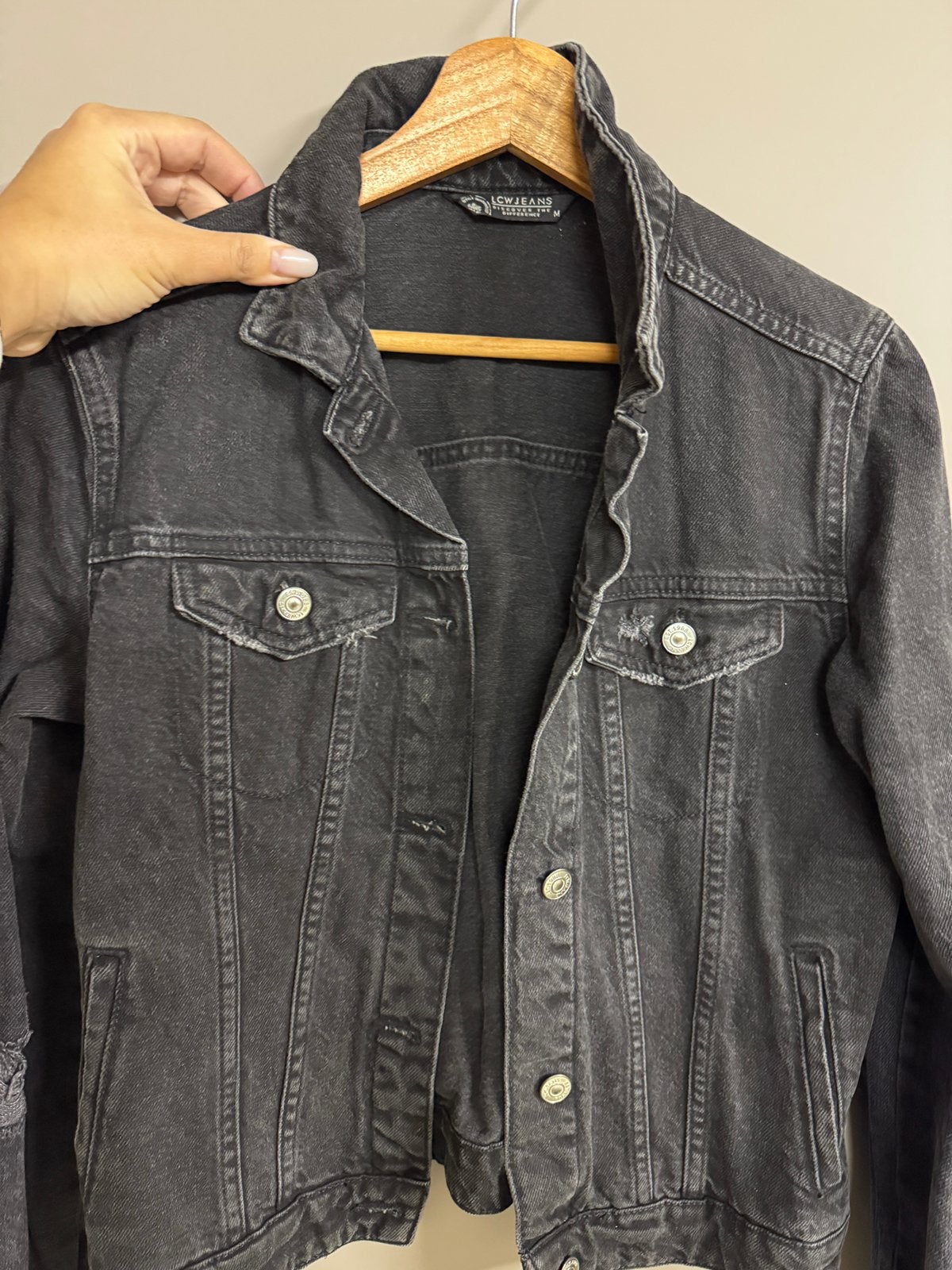 Jeansjas zwart, Kleding | Heren, Ophalen of Verzenden, Zo goed als nieuw, Maat 48/50 (M), Zwart