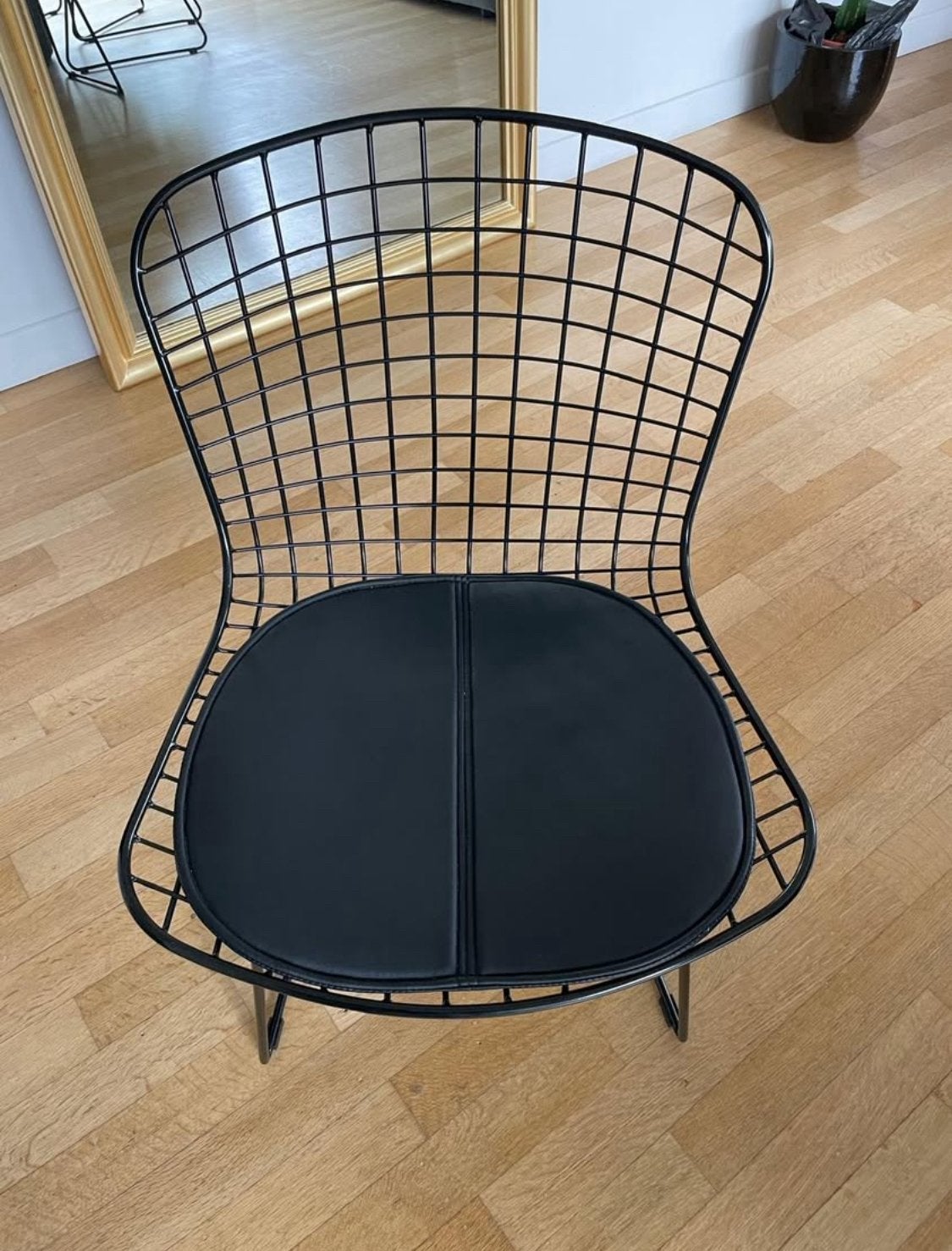 HKliving Style Modern Wire Dining / Accent Chair with Leathe, Ophalen of Verzenden, Zo goed als nieuw