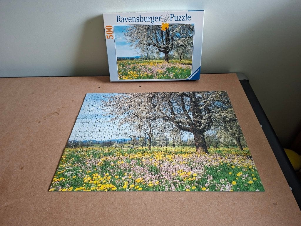 Ravensburger : Puzzle « Cerisier en fleurs » (500 pièces), Enlèvement ou Envoi, 500 à 1500 pièces, Utilisé, Puzzle
