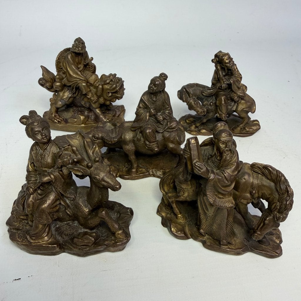 Bronzen onsterfelijken ‘De Vijf Ouderen’, Antiek en Kunst, Ophalen of Verzenden, Brons