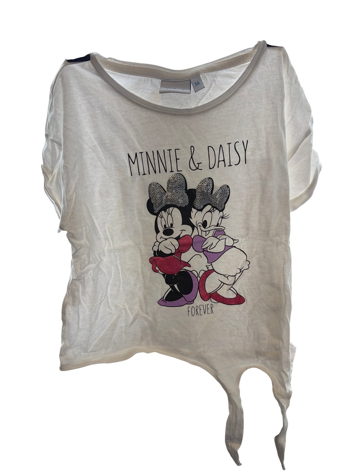 T-SHIRT CROP À NŒUD DISNEY (MINNIE & DAISY) QUASI NEUF !, Enlèvement ou Envoi, Comme neuf, Fille, Autres types