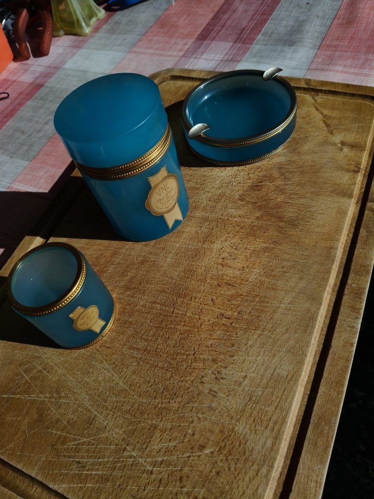 Opaline van Venetië, V. Nason & C., Vintage 3-delige set, Ophalen of Verzenden