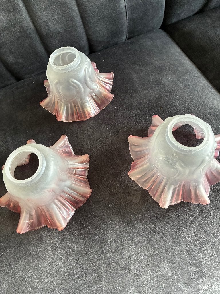 3 antiek vintage lampenkapjes, Antiek en Kunst, Ophalen