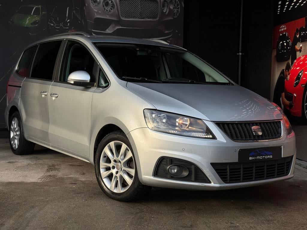 Seat Alhambra 2.0 diesel 7PL, Auto's, Navigatiesysteem, Stof, Zwart, 4 cilinders
