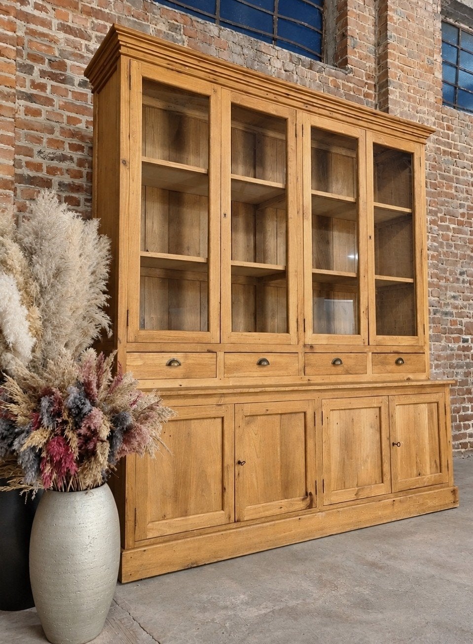 buffet/vitrine en teck ART :, Maison & Meubles, Teck, 25 à 50 cm, 200 cm ou plus, .