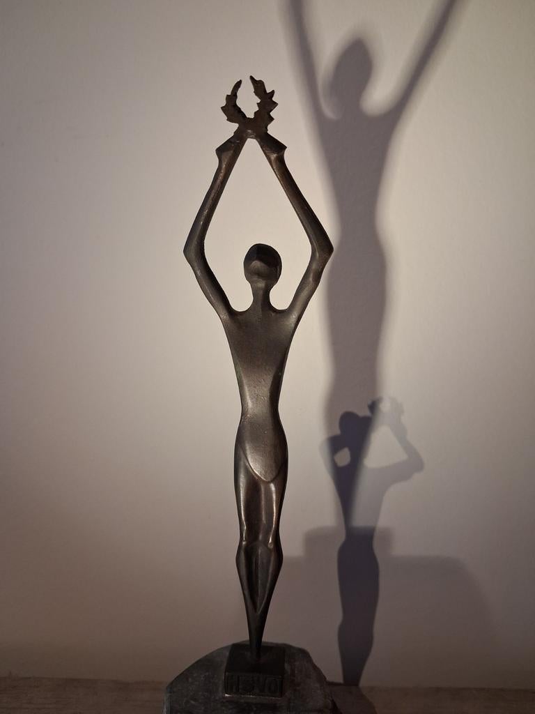 Bronzen beeldje op voet, Ophalen of Verzenden