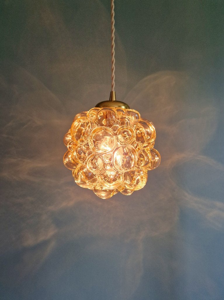Amberkleurige glazen suspensie met bubbels (3), H. Tynell, Antiek en Kunst, Ophalen of Verzenden