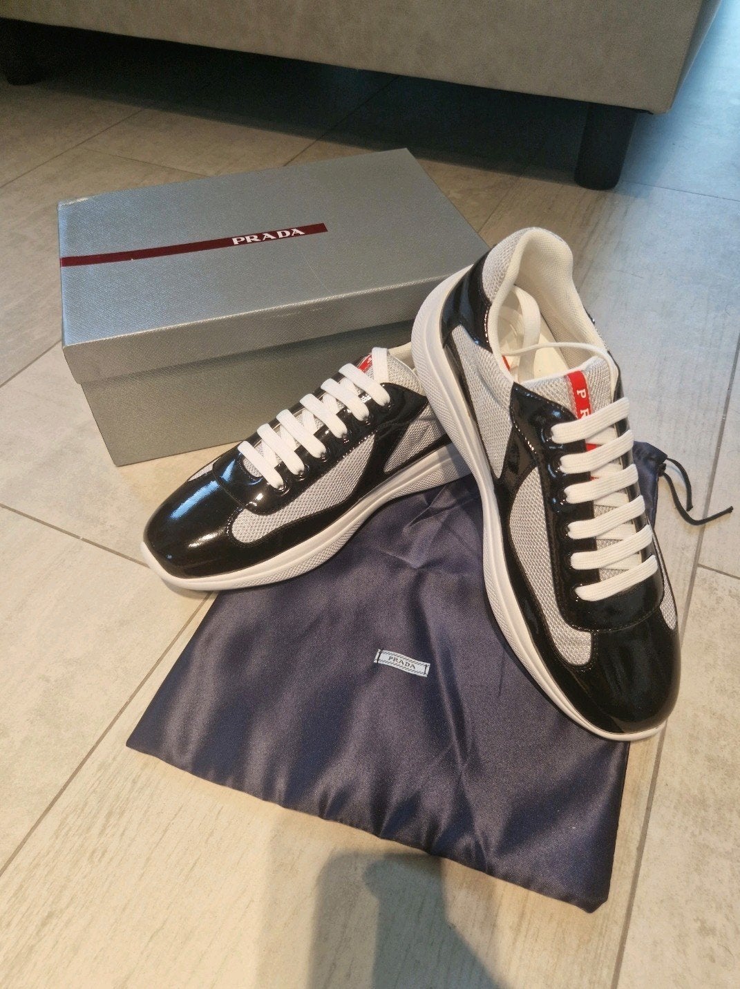 Prada Cups - Zwart en Wit (ZIE BESCHRIJVING), Kleding | Heren, Schoenen, Zwart, Ophalen of Verzenden