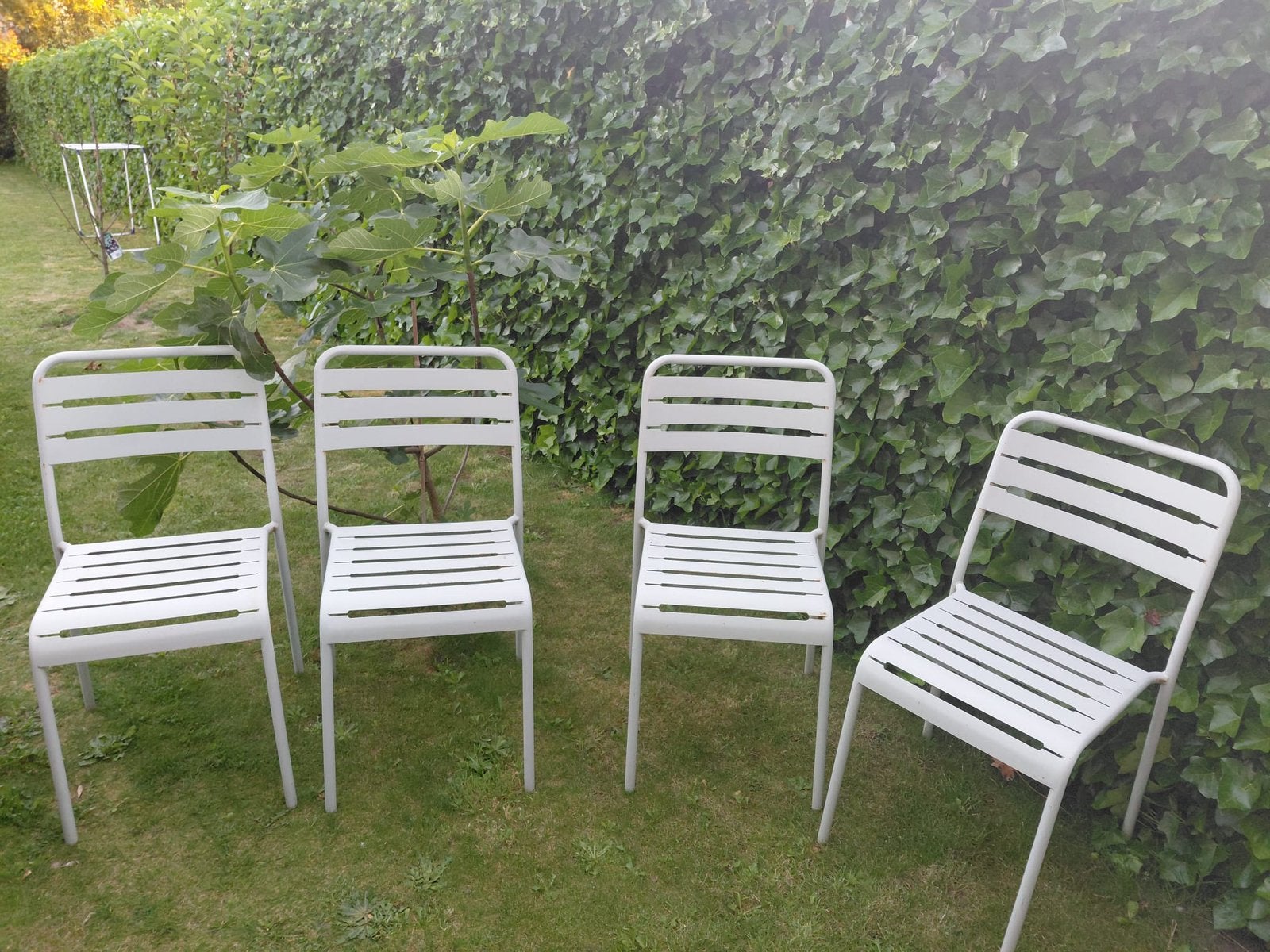 4 witte tuinstoelen te koop, Tuin en Terras, Tuinstoelen, Ophalen, Zo goed als nieuw