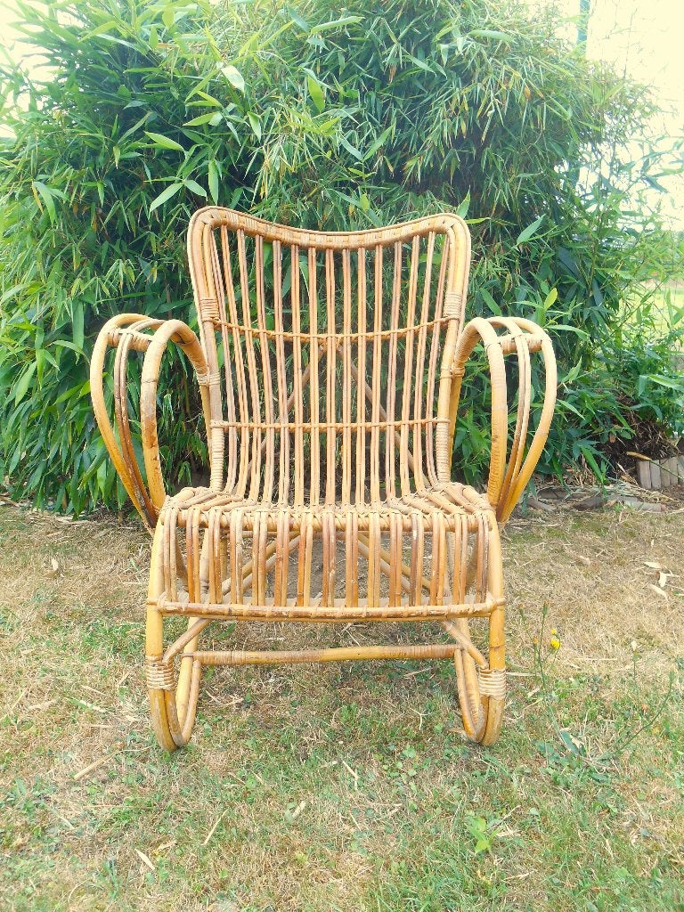 Chaise en rotin Noordwolde Belse 8, Antiquités & Art, Matériau naturel, 80 cm, Enlèvement, Fait main