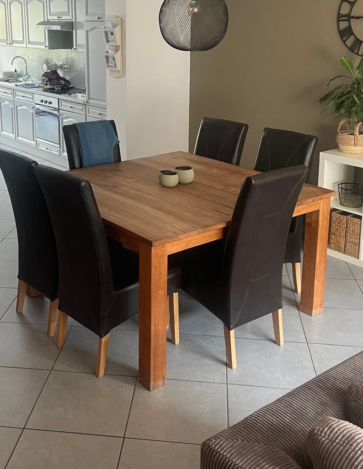 Table en teck avec 6 chaises assorties, Maison & Meubles, Enlèvement, Utilisé