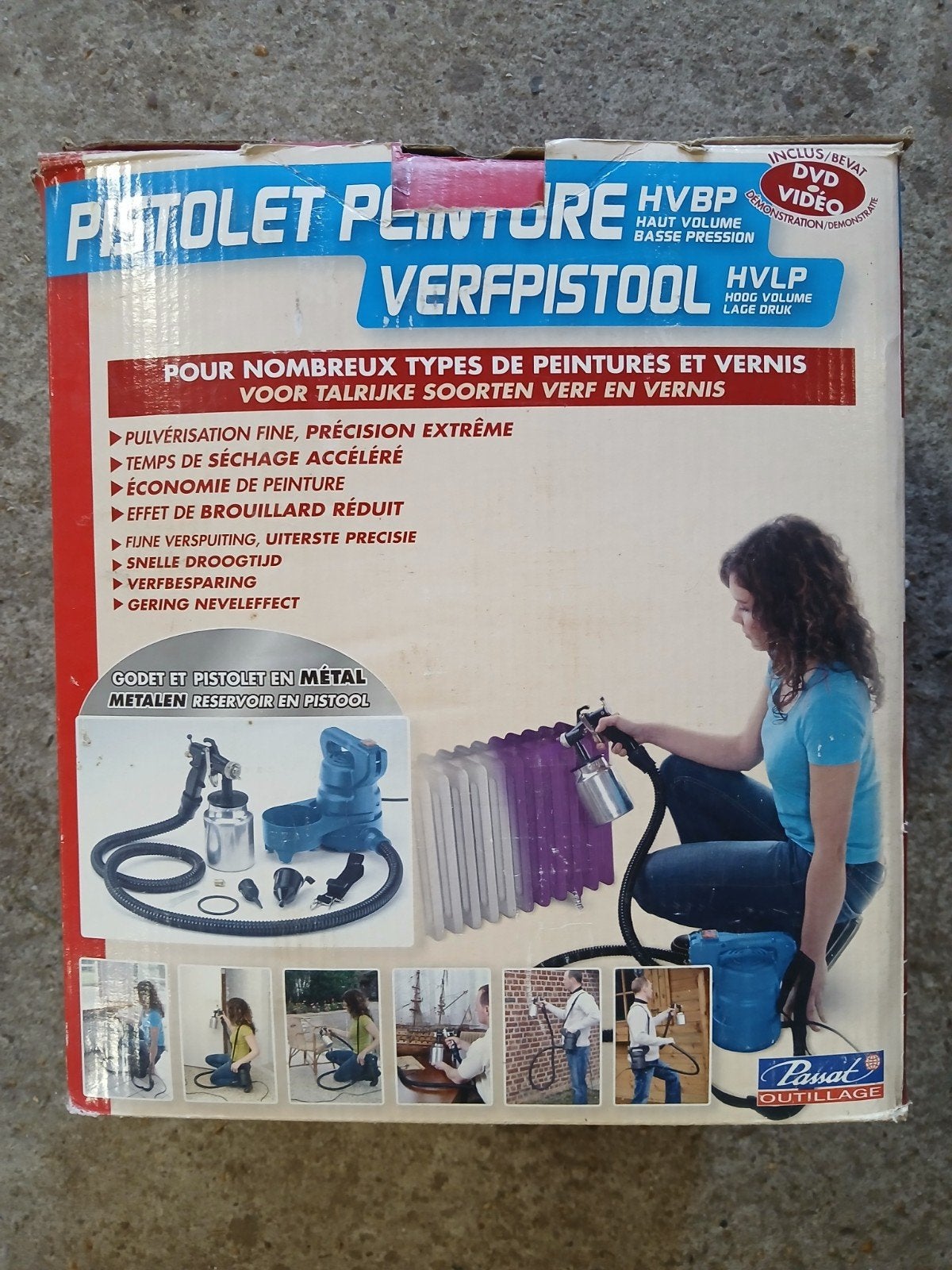 spuitpistool HVLP met compressor, Doe-het-zelf en Bouw, Ophalen, Gebruikt, Verfspuit of Verfpomp