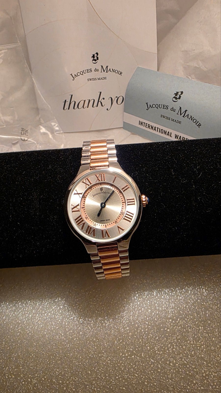 horloge rose gold silver Jacques Du Manoir, Handtassen en Accessoires, Horloges | Dames, Overige merken, Staal, Staal, Verzenden