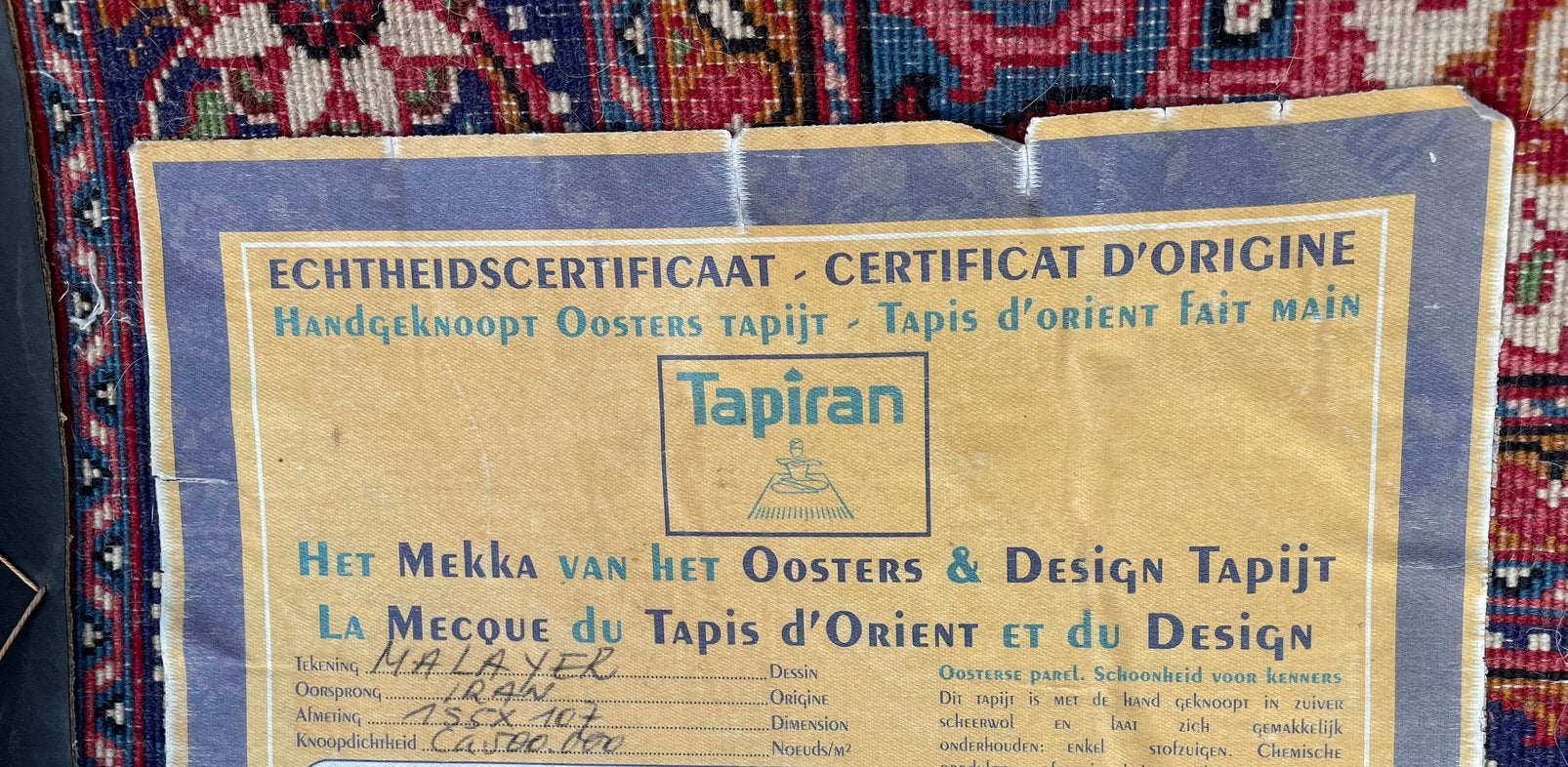 Iraanse tapijt 155x107, Ophalen, 100 tot 150 cm, 150 tot 200 cm, Zo goed als nieuw
