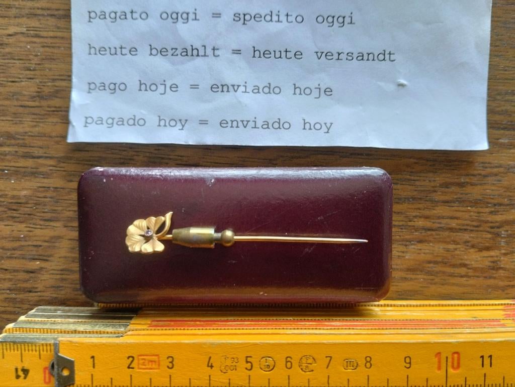 Vintage dasspeld hoeden/ bloem motief, Verzenden, Gebruikt