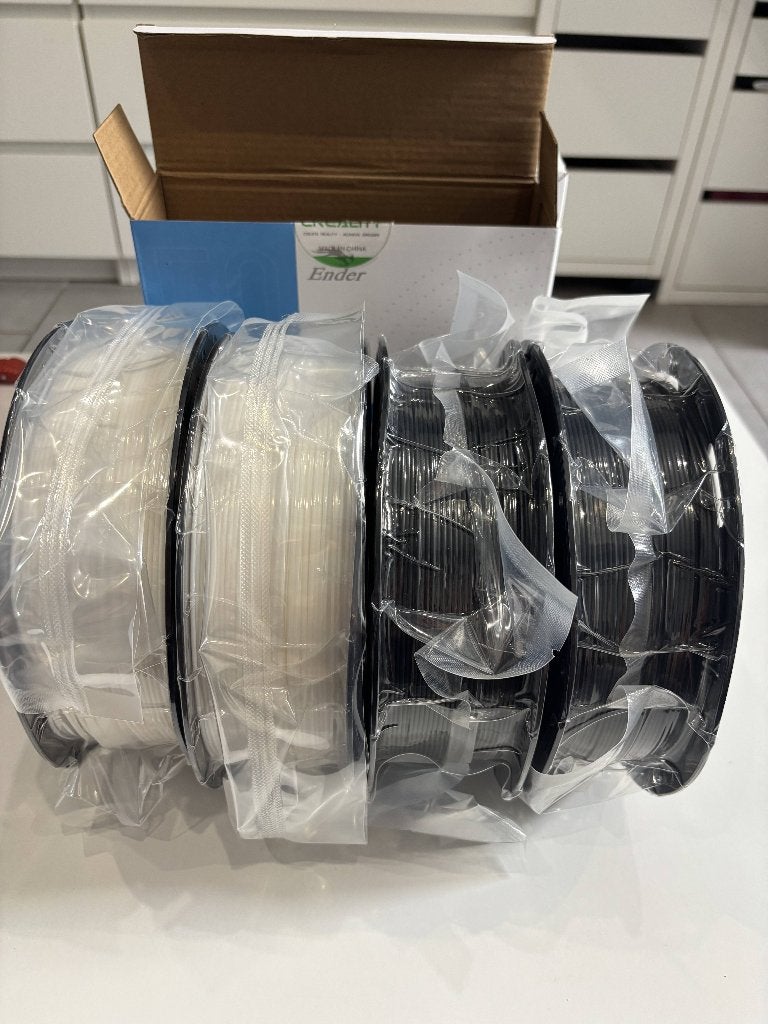 Pack 4 Bobines Filament PLA Creality   - 2 Noirs & 2 Blancs, Enlèvement ou Envoi, Comme neuf, Bobines de filament