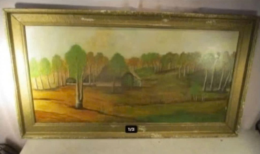 Belle œuvre peinte ancienne « Ferme et arbres » - CH Leyssen, Enlèvement ou Envoi, Panneau, Paysage, Signé
