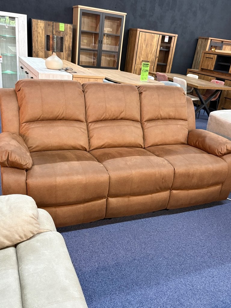3-zit met 2x elektrische relax, Huis en Inrichting, Zetels | Zetels, 75 tot 100 cm, Ophalen of Verzenden, Rechte bank, Stof