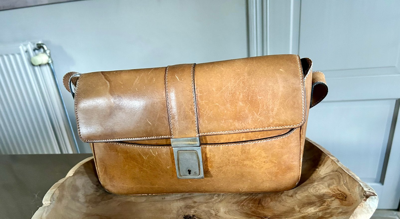 Vintage Delvaux, Ophalen of Verzenden, Gebruikt, Overige kleuren, Leer