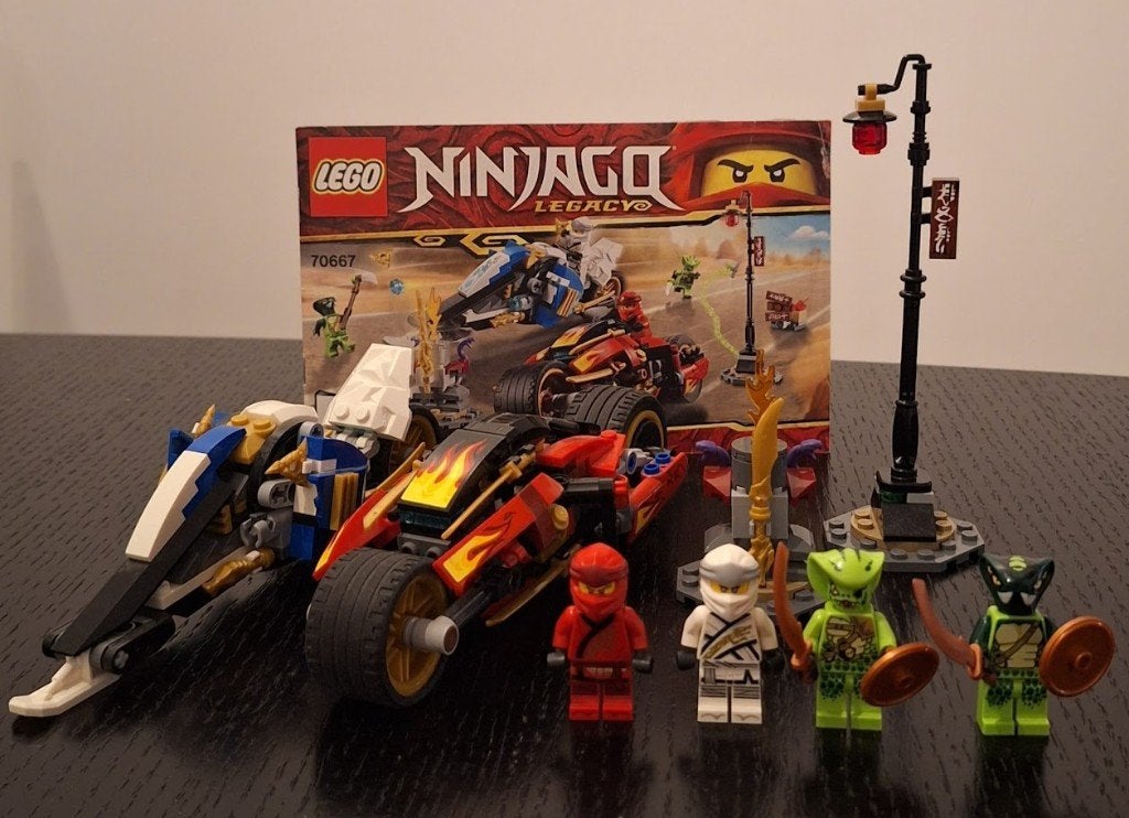 Ninjago Kay's blade cycle & Zane's snowmobile, Ophalen, Zo goed als nieuw, Lego, Ninjago