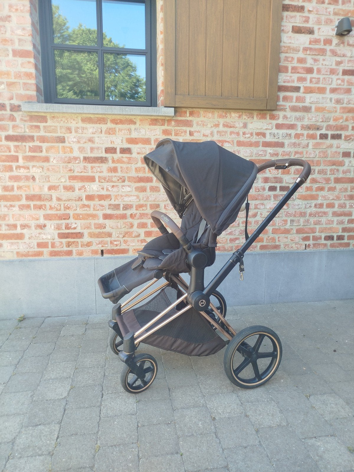 Cybex Prima kinderwagen (Rose Gold) met reiswieg en accessoi, Kinderen en Baby's, Buggy's, Ophalen, Regenhoes
