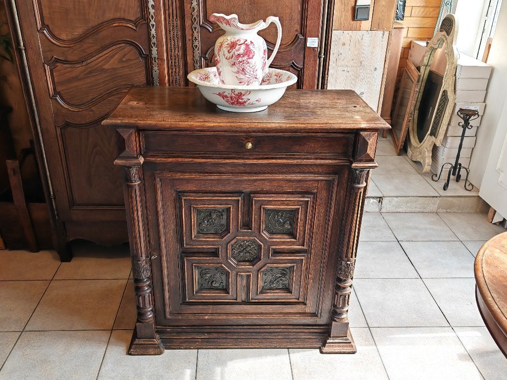 Meuble français ancien (TV) 1 porte en chêne L 101 H 104, Enlèvement