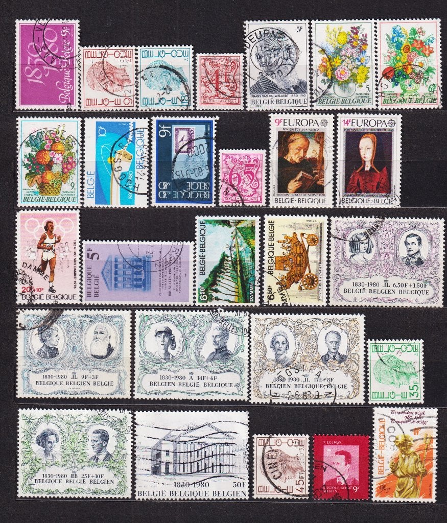 Belgique 1980, année complète, estampillée, Envoi, Affranchi, Oblitéré