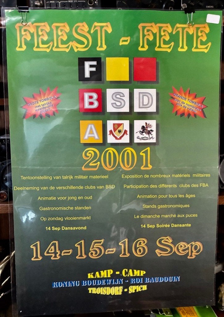 Fête Feest FBA-BSD , 2001., Enlèvement ou Envoi, Armée de terre, Photo ou Poster