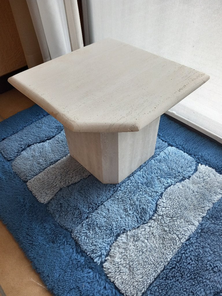 Travertin bijzettafel 40x40x33 mooie staat, Huis en Inrichting, Ophalen of Verzenden