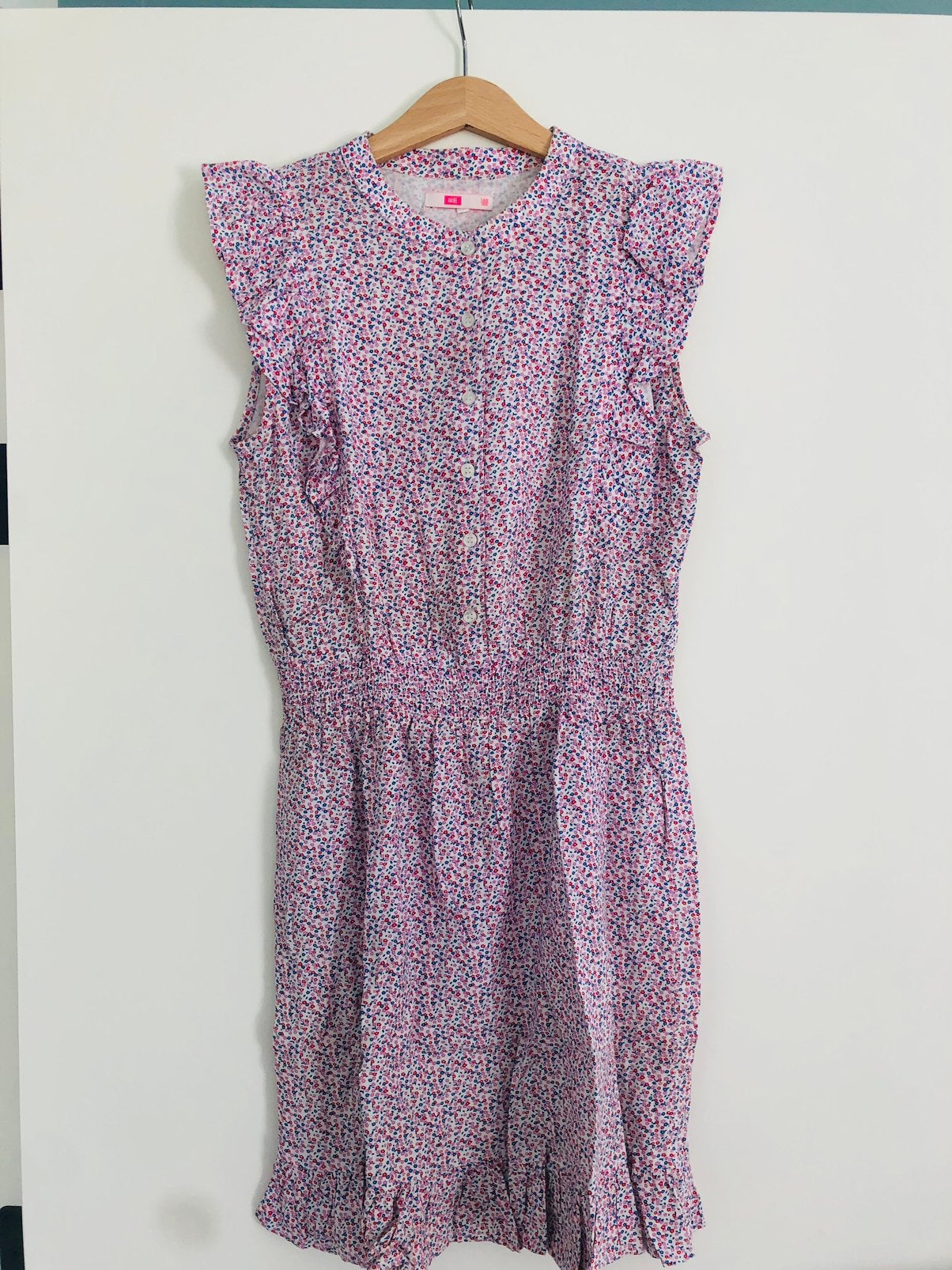 Tof WE jurkje met bloemen. ZGAN. Maat 146/152, Kinderen en Baby's, Kinderkleding | Maat 146, Verzenden, Zo goed als nieuw, Meisje