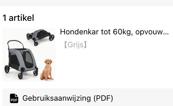 Opvouwbare en verstelbare hondenkar of hondenbuggy, Dieren en Toebehoren, Ophalen, Zo goed als nieuw, Hondenbuggy