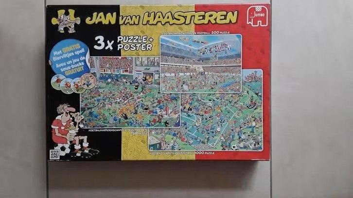 Jan Van Haasteren 3 x puzzel in 1 doos / voetbal, Ophalen of Verzenden