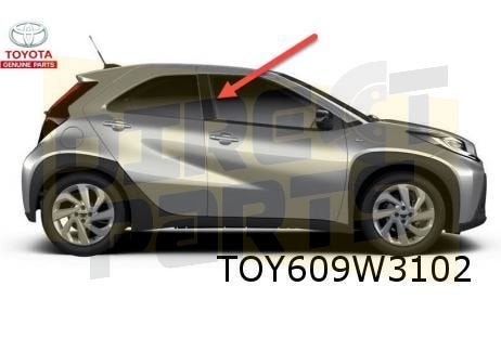 Toyota Aygo X 12/25- (B70) B-stijlfolie voorportier Rechts O, Neuf, Arrière, -, Toyota