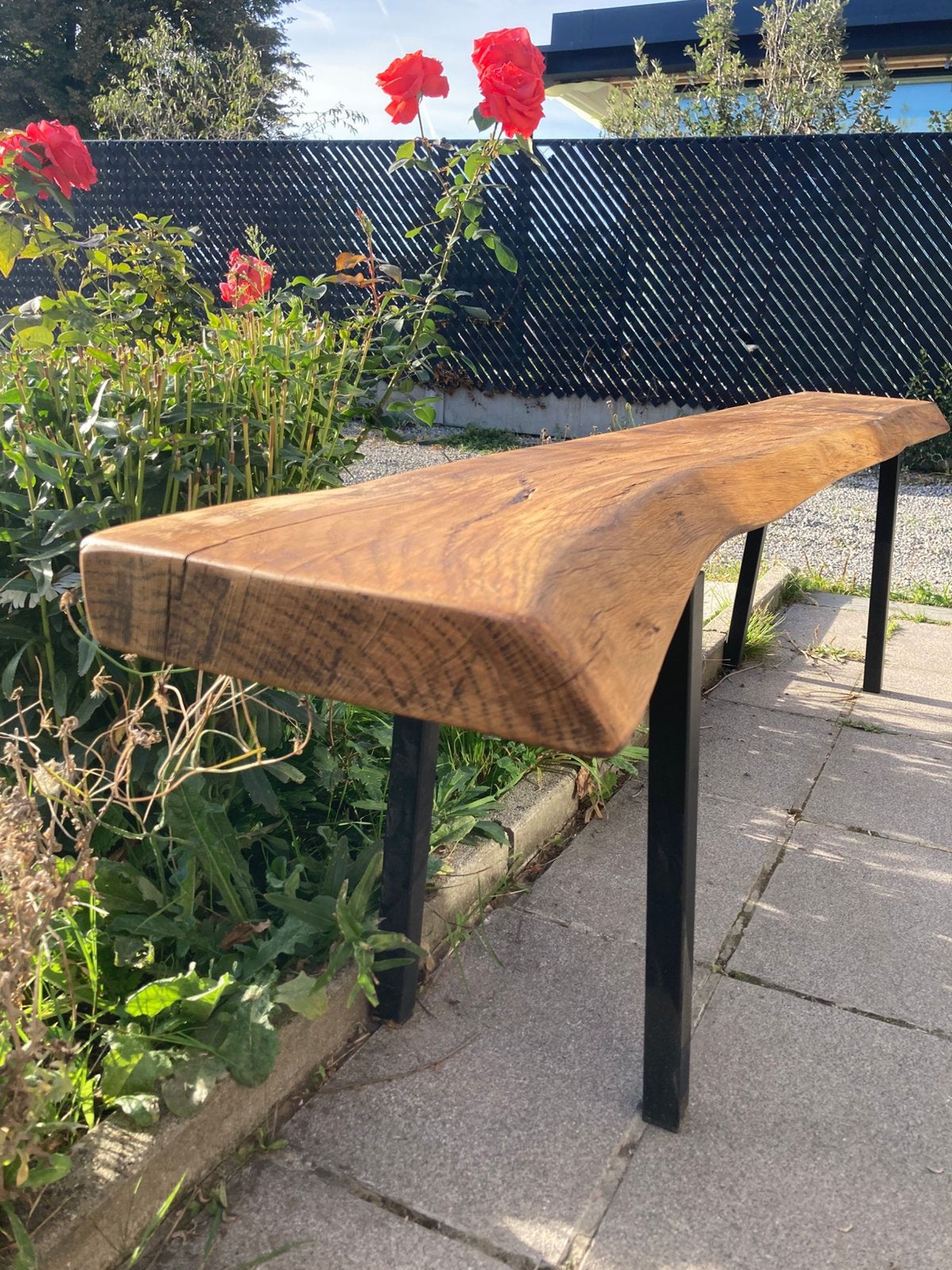 Massieve eiken tuinbank nieuw 195/30/52cm L/b/h, Ophalen, Nieuw