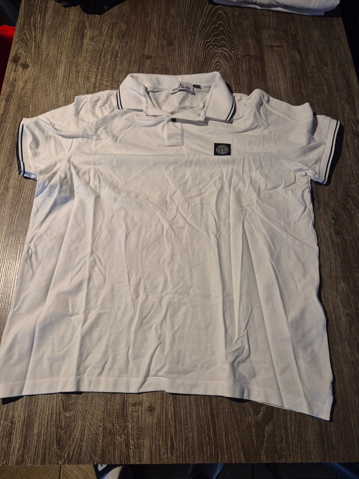 Stone Island Polo – Wit – XXL (Slim Fit) - NIEUW, Ophalen, Wit, Nieuw, Overige maten
