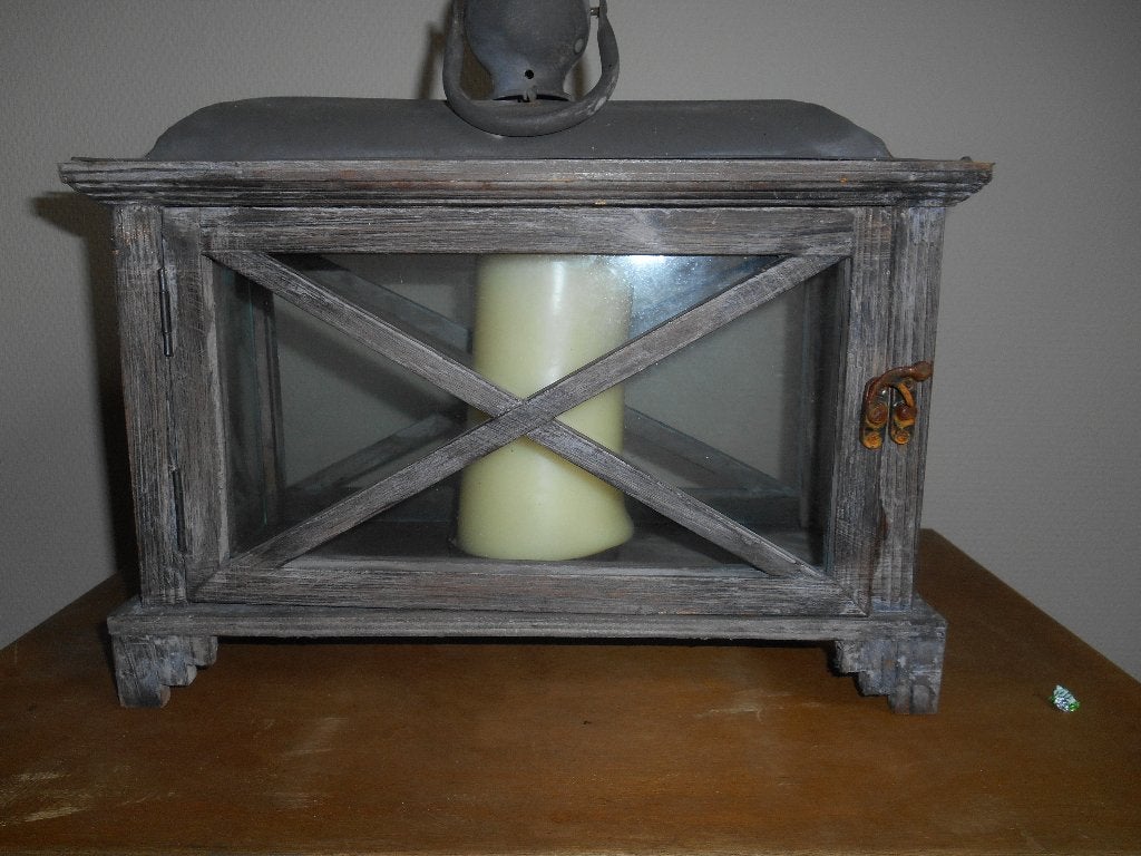 kaarsen huisje, Ophalen, Nieuw, Hout, 25 cm