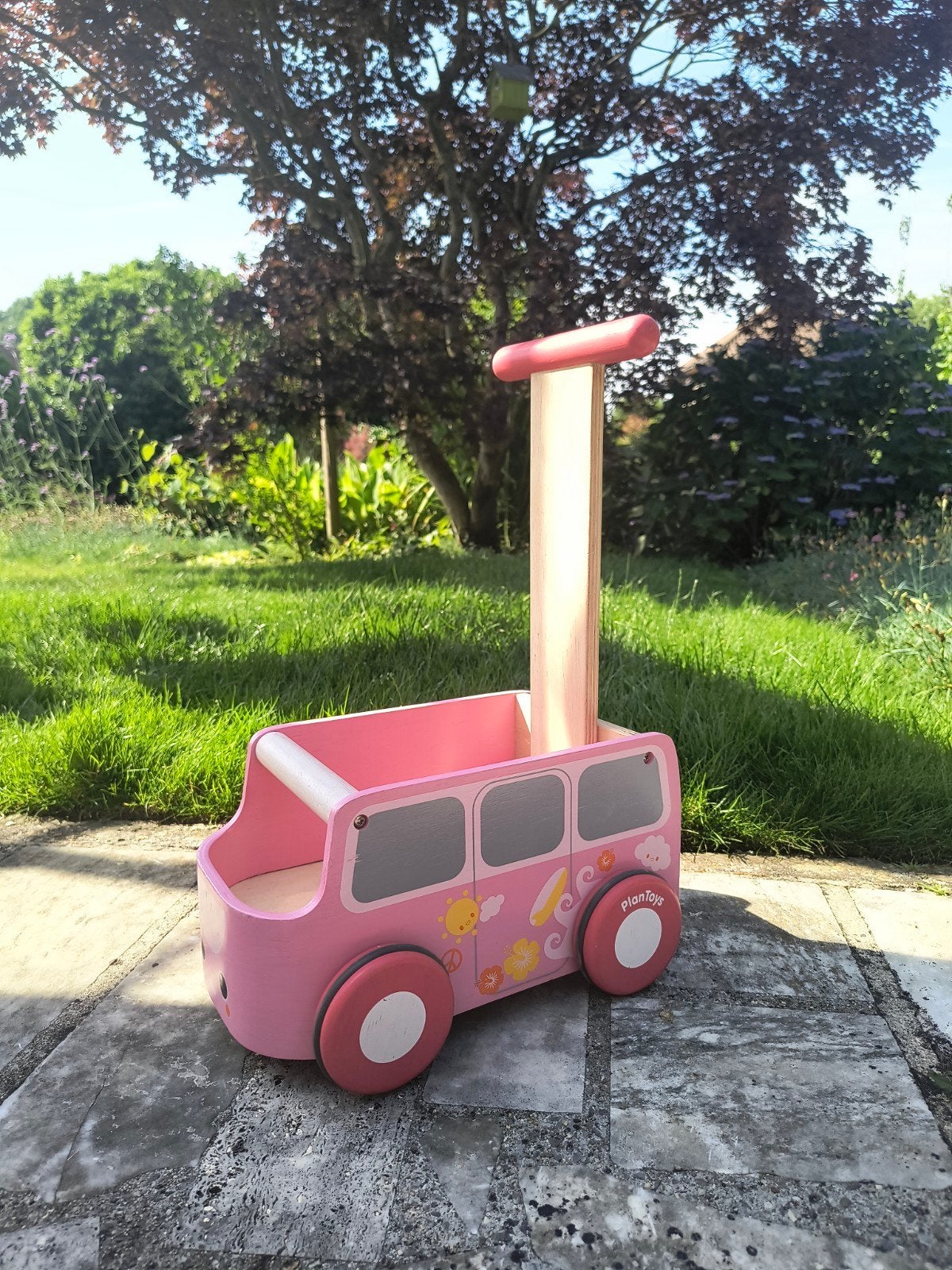 Loopwagentje / houten kar, Kinderen en Baby's, Speelgoed | Houten speelgoed, Gebruikt, Rij- of Hobbelspeelgoed, Ophalen