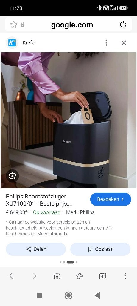 Phillips xu 7100/01 robotstofzuiger dweilfunctie, Electroménager, Enlèvement, Comme neuf